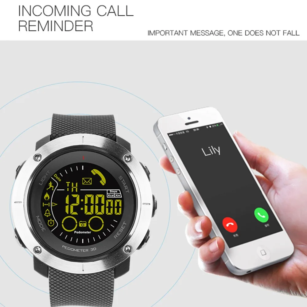 

men's watch 2018 New Arrival Waterpoof Bluetooth 4.0 Smart Watch Stopwatch Sport Wristwatch Pedometer Smartwatch for Android IOS