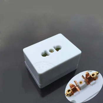 

5pcs Electrical Socket Surface Mounted Dual-use 2 Round Holes Wall Power Socket 10A Outlet White for Battery Car Charging