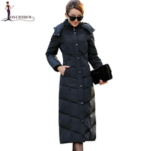 Зимнее пальто, женский пуховик, длинные секции тонкие парки с капюшоном, зимнее пальто большого размера, приталенное утепленное пальто, верхняя одежда XY485