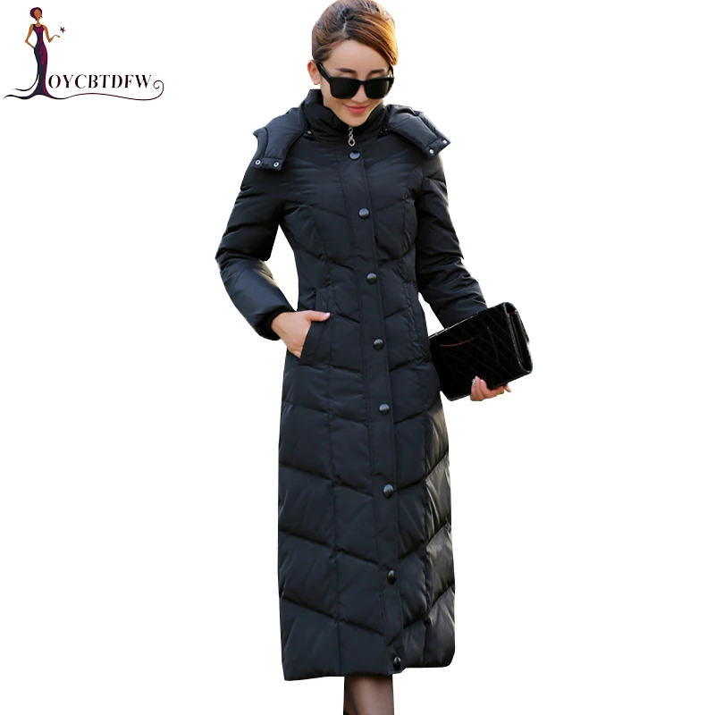 2018 Winter Coat Women Down Jacket long sections Slim Hooded Parka Winter Large size Coat Waist Thicken Mulheres Outerwear XY485