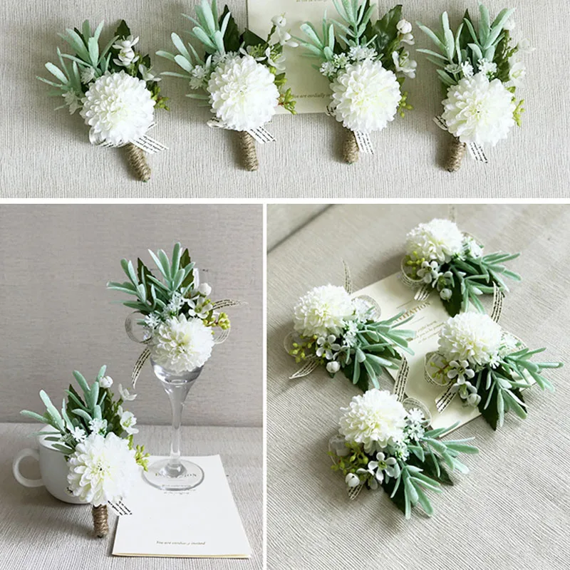 wedding corsage boutonniere white  (6)