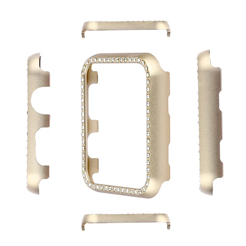 watch case for apple watch series 5 4 3 2 1 luxury Screen diamond protective cover for apple watch case 38mm/42mm/40mm/44mm - Цвет: gold