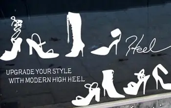 

Women clothing shop Showcase sticker Women shoes store icons window wall sticker shop decoration door sticker