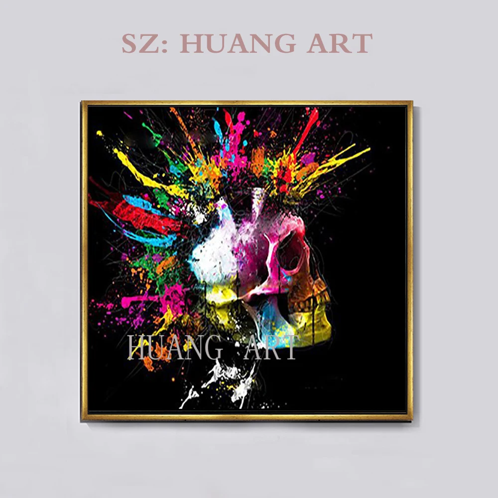 رسمت باليد عالية الجودة الحديثة الطابع الجمجمة النفط اللوحة الديكور في مكتب اللوبي صالة نادي أريكة صالة الرمال رسمت باليد عالية الجودة الحديثة الطابع الجمجمة النفط اللوحة الديكور في مكتب اللوبي صالة نادي أريكة صالة الرمال