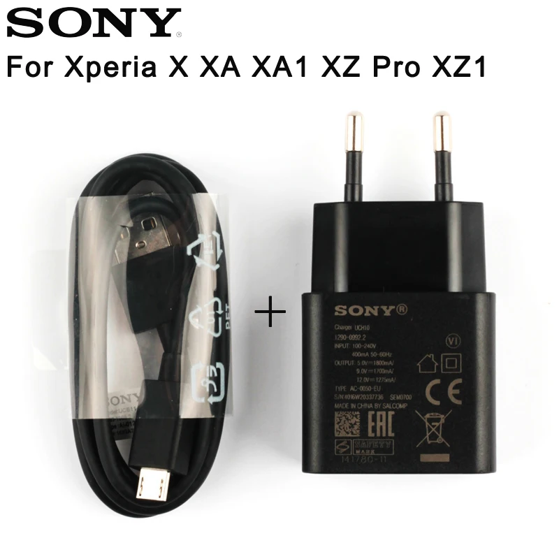 

Adapter Fast Charging Charger UCH10 For Sony Xperia X X Performance XZ Pro XZ1 XZ1 Premium Z5 Compact Z5 Premium Micro USB Cable