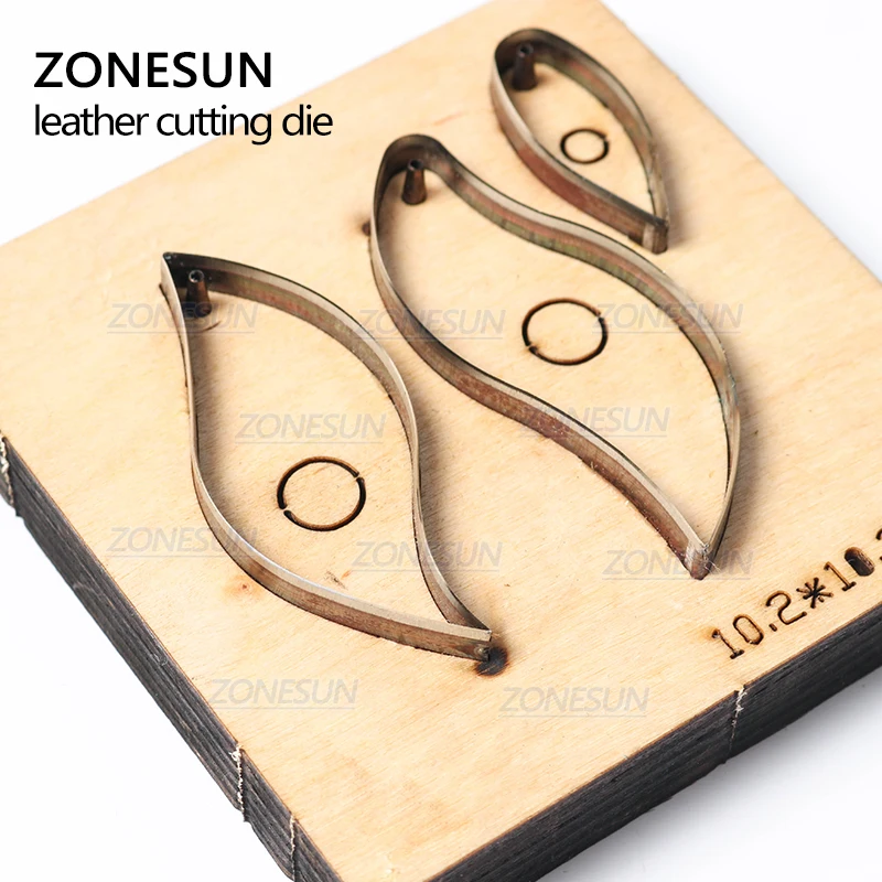 ZONESUN T9 DIY Custom Cutter Leather Earring Cutting Die Leather Cut Out Earring For Steel Rule Die Cutting Machine Press Tools