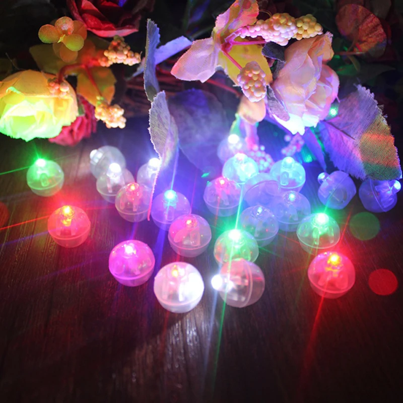 

100Pcs/pack Color Round Mini Led RGB Flash Ball Lamp Lantern Balloon Lights For Halloween Christmas Wedding Party Decoration