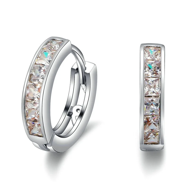 Серьги гвоздики из серебра 925 пробы с фианитами|earrings brass|earrings longjewelry box for earrings |