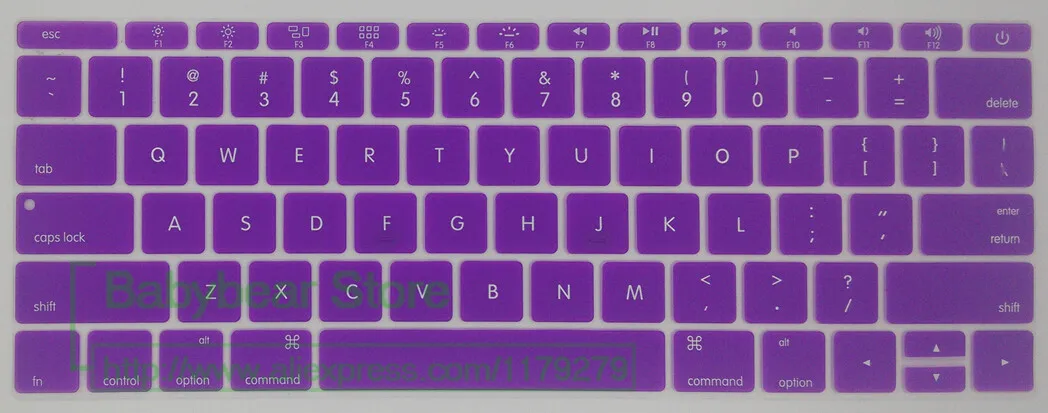 Для Apple Macbook Air 12 силиконовый чехол для клавиатуры версия США для Macbook retina 1" Air 12 дюймов - Цвет: purple