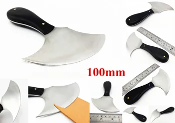 

1pc 100mm Leather Craft Wood Handle Swiss Steel Round Blade Knife Cutter Tool - Sewing Stitching Carving Stamping Skiver Beveler