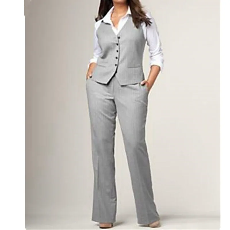 1-1 New Arrival Women Ladies Formal Business Office Suits 2 Piece Vest+Pants Tuxedos