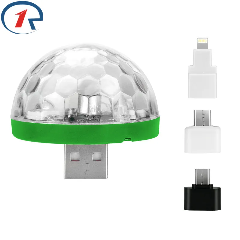 ZjRight USB мини микрофон с разноцветными светодиодными лампами внешний аккумулятор