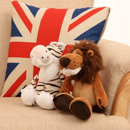 free shipping plush animals jungle tiger leopand lion giraffe toys kids gift birthday Christmas 6