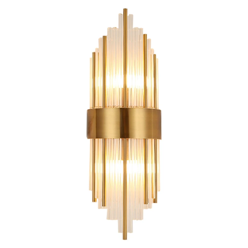 

2020 New design luxury crystal wall light lamp luster gold applique wall fixture modern art home wall lamp E14 led lamp 220V