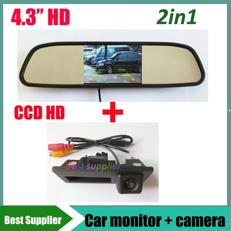 Автомобильное Зеркало 4 3 дюйма + для Audi A4L A4 A5 VW Passat Tiguan Golf Touran Jetta Sharan Touareg