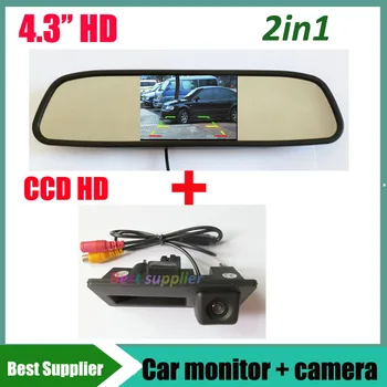 

4.3inch car monitor mirror + for Audi A4L A4 A5 VW Passat Tiguan Golf Touran Jetta Sharan Touareg car rear view parking camera