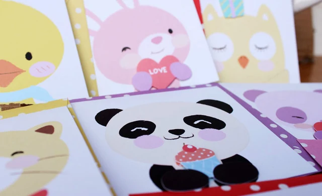 business card cartoon greeting card 48pcs three dimensional best welcome cards for kids