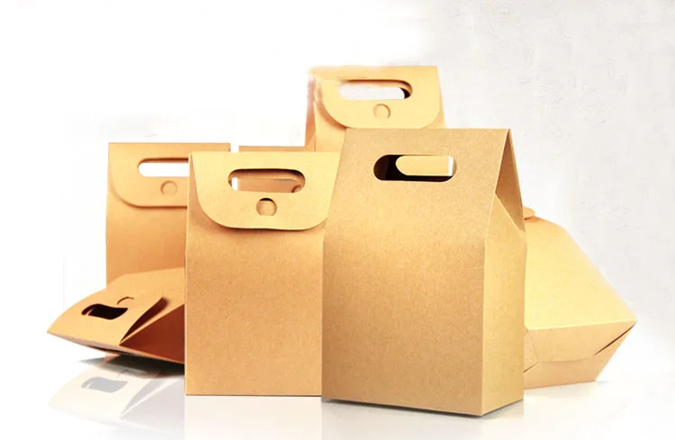 100 шт крафт-бумажные пакеты/коробки бумажные коричневые стоячие окна для свадьбы/подарка/ювелирных изделий/еды/конфет Упаковочные пакеты