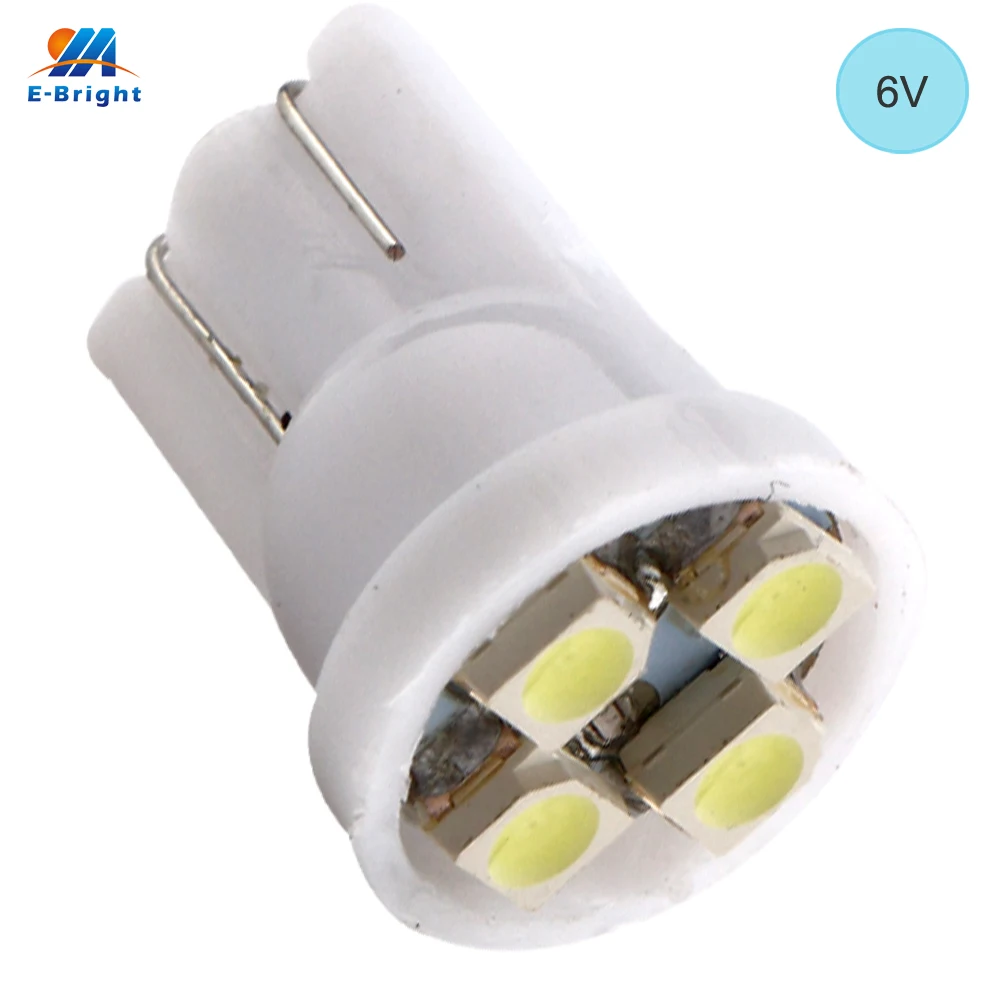 

6V!! 500PCS T10 194 168 1210 4 SMD 4 LED high power LED light Bulbs White Reading Light 6V Light Bulbs