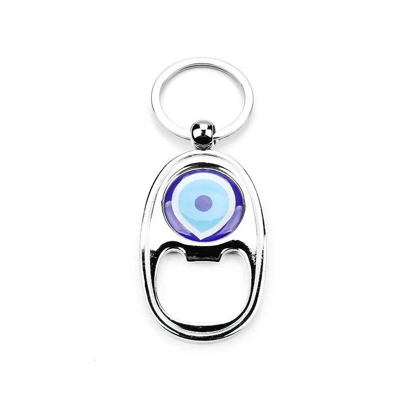 

EVIL EYE new fashion hot sale evil eye high quality sliver alloy keyring turkish keychain bottle opener for woman man gift