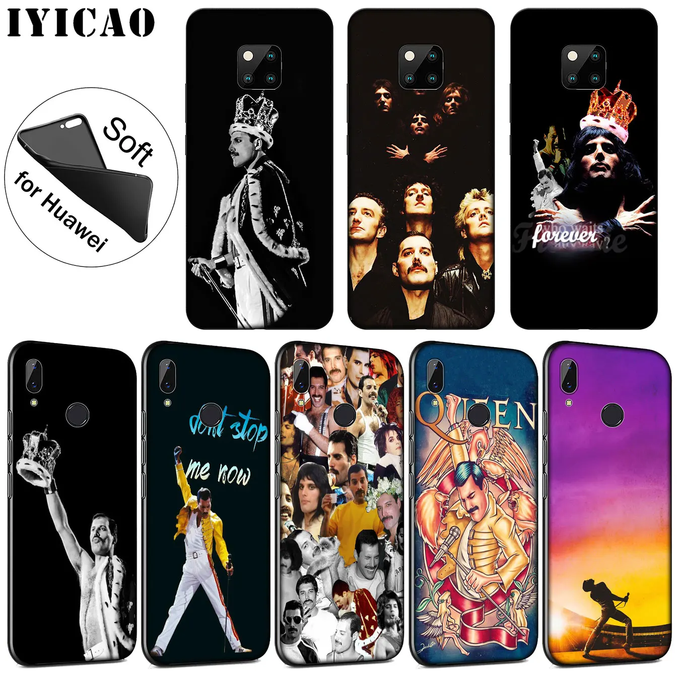 IYICAO Queen Freddie Mercury Мягкий силиконовый чехол для телефона Huawei Mate 30 20 10 Pro Nova 5I 5T 5 4 4E 3i 3