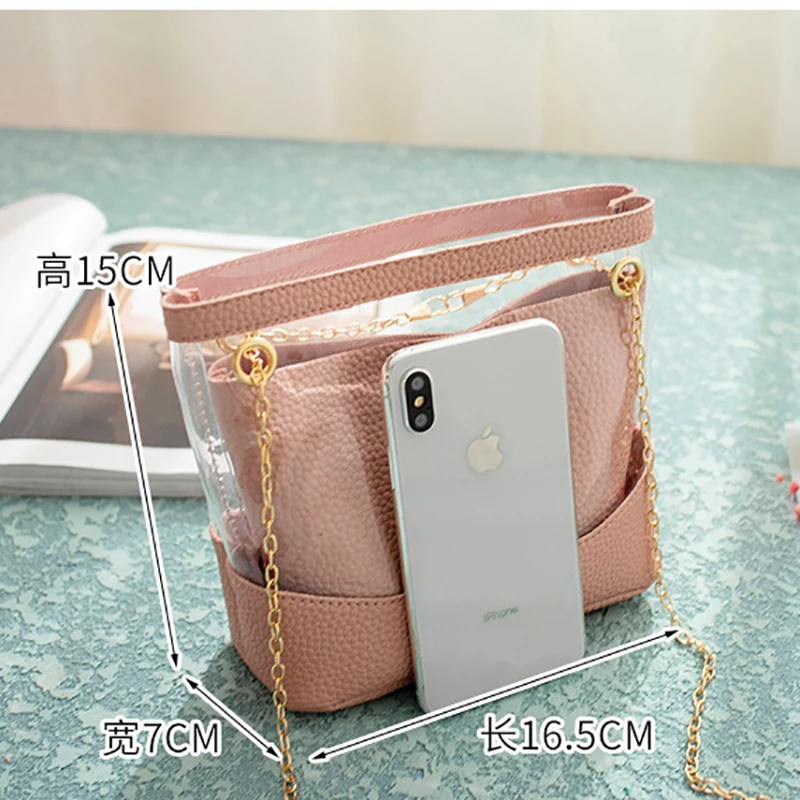 Прозрачная ПВХ желе сумка женская 2020 через плечо из искусственной кожи Женская