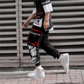 

New Men Hip Hop Joggers Sweatpant Side Pocket Cargo Pants Male Baggy Casual Tactical Streetwear Harajuku Hipster Trousers
