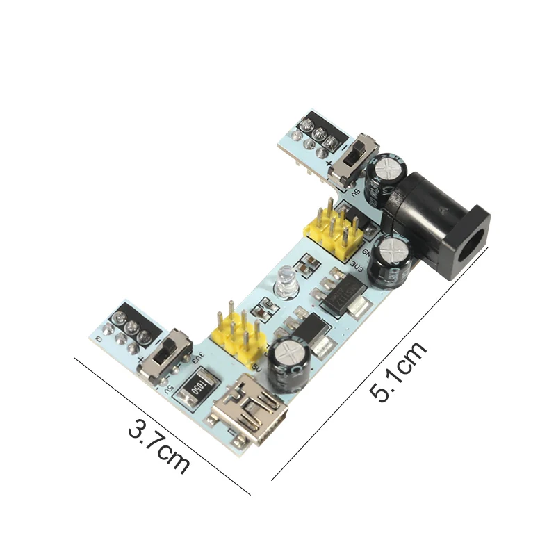 Белый MB102 макет Питание модуль/MB102 макет посвящен Мощность модуль 2-способ 3,3 5 V MB-102 макетная плата без пайки