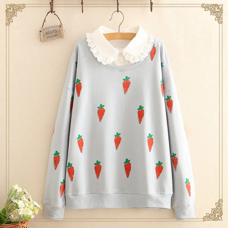 

Women Hoodies Spring Sweatshirts Loose Feminino Harajuku Pullover Cartoon Kawaii Print Hoodies