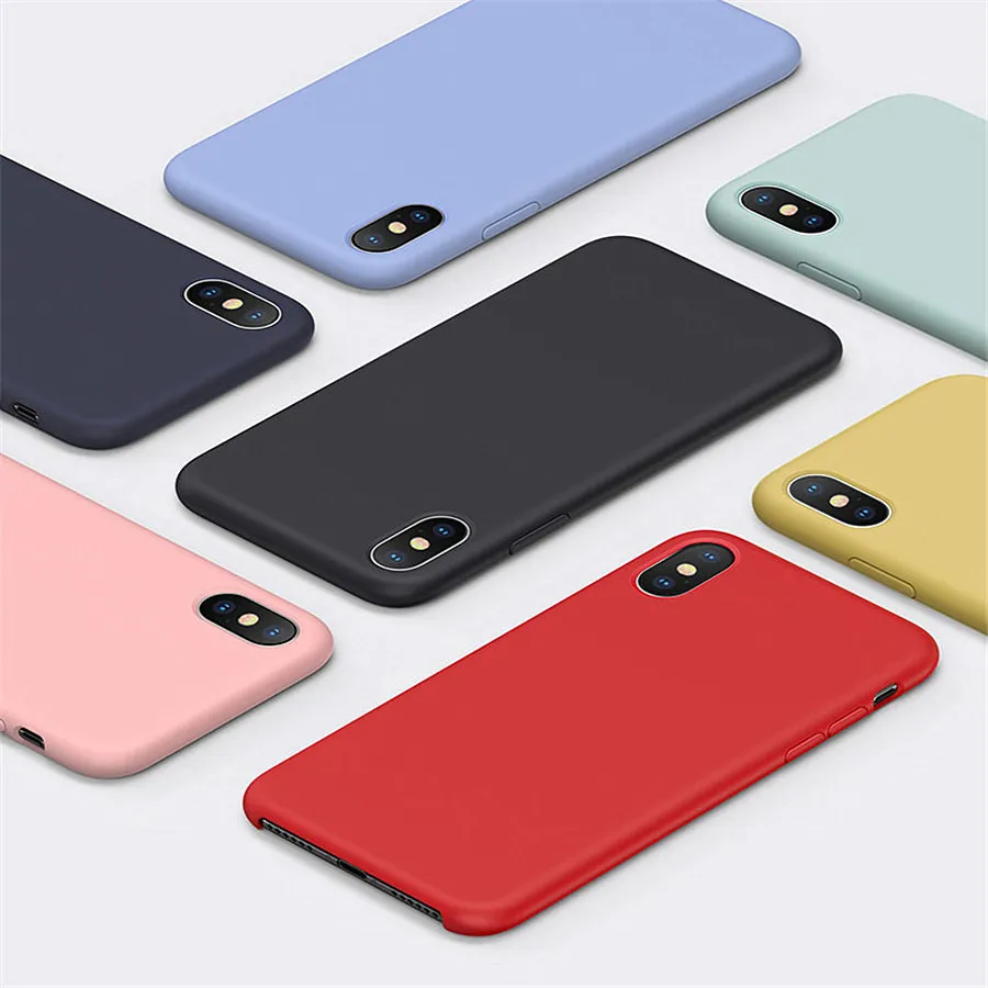 

Liquid Silicone Case For iPhone X XS Max XR Luxury Phone Case For iPhone 7 8 Cover Protection Case For iPhone 6 6S Plus Case