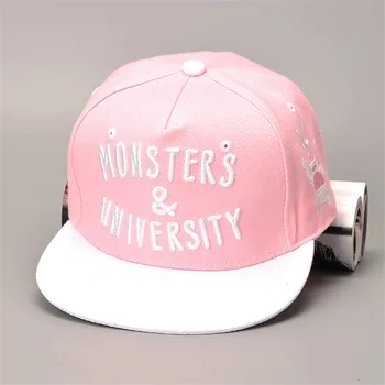 Pink Snapback Letter Embroidery Girl's Hats 1