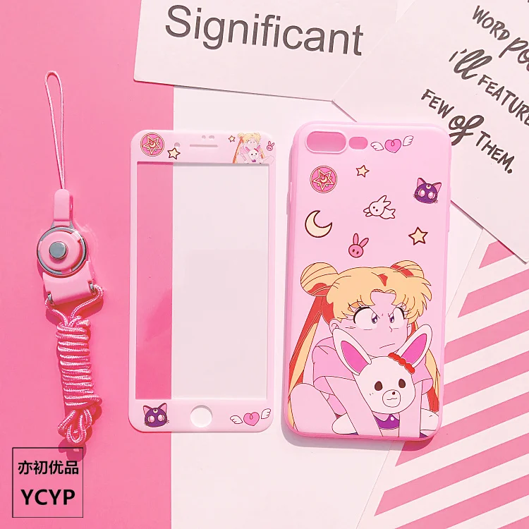 Чехол для iphone XS Max Sailor Moon+ пленка для экрана из закаленного стекла, Чехол для карт Sakura для iphone X XR 6 6 S 7 plus 8 8 plus