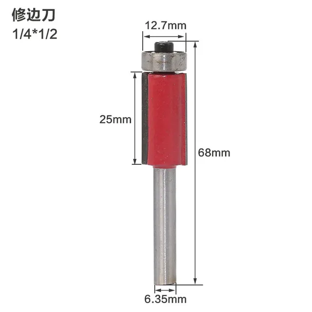 Shank Flush Trim Router Bit with Bearing for Wood Template Pattern Bit