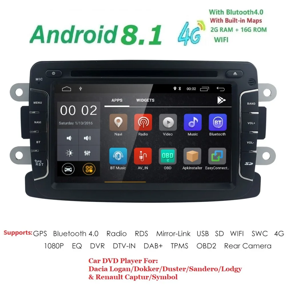 Hizpo Capacitive screen GPS Navigator Radio For Dacia Renault Duster