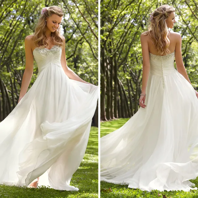 designer superior flowing chiffon beach wedding dress-in Wedding designer superior flowing chiffon beach wedding dress-in Wedding