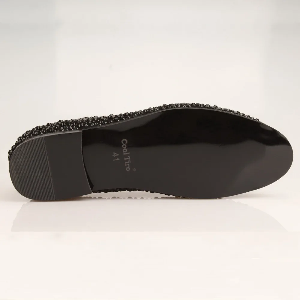 Black Rhinestones Slippers Loafers (5)