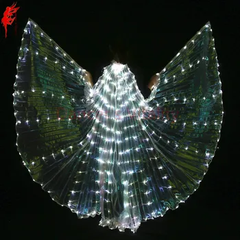 

NEW girls wings angle of opening dancer props lamp wings belly dance props women belly dance open 360 degree LED Shining wings