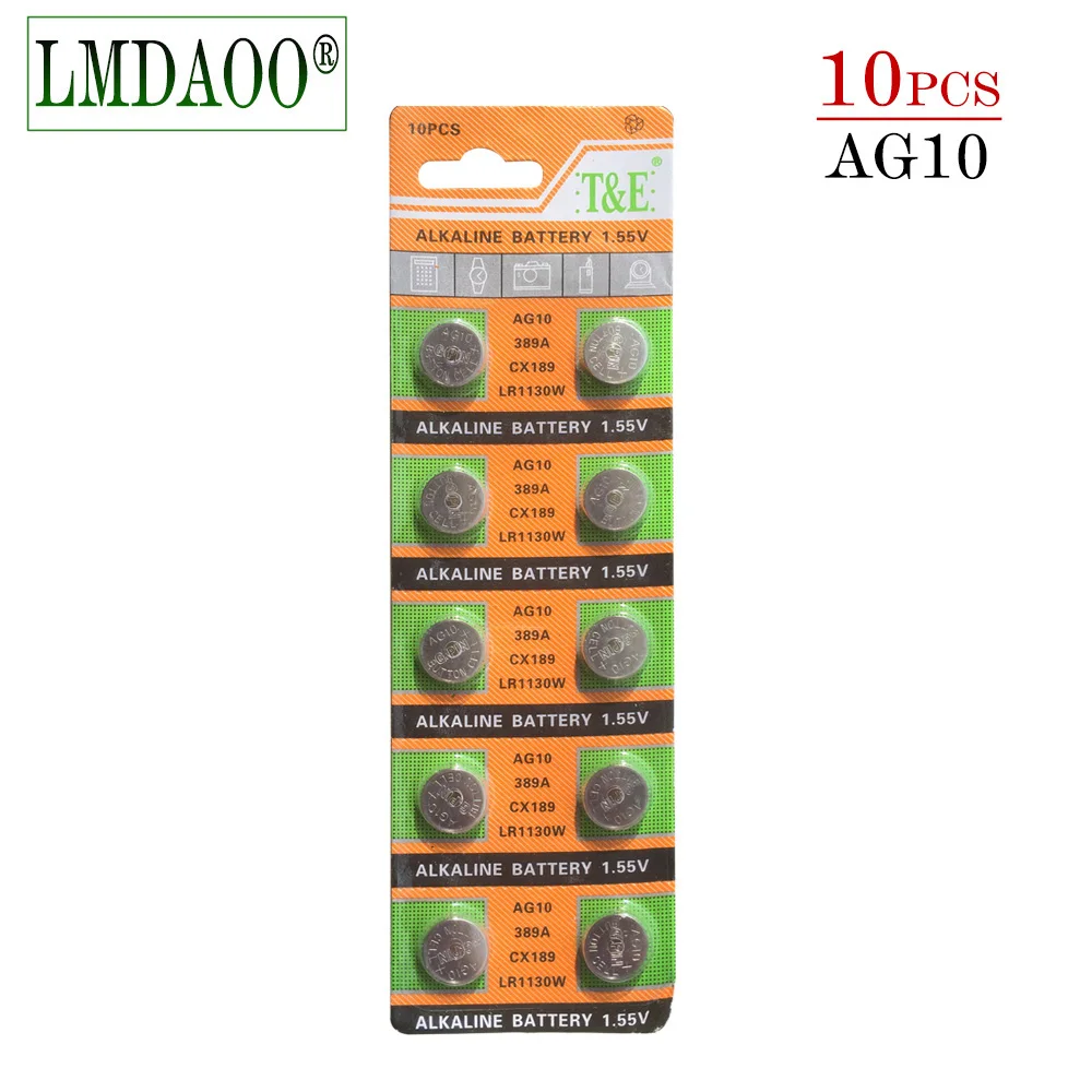 YCDC 10 Pcs AG10 G10A SR1130 LR1130 390A D189 LR54 Alkaline Battery Button Cell Coin