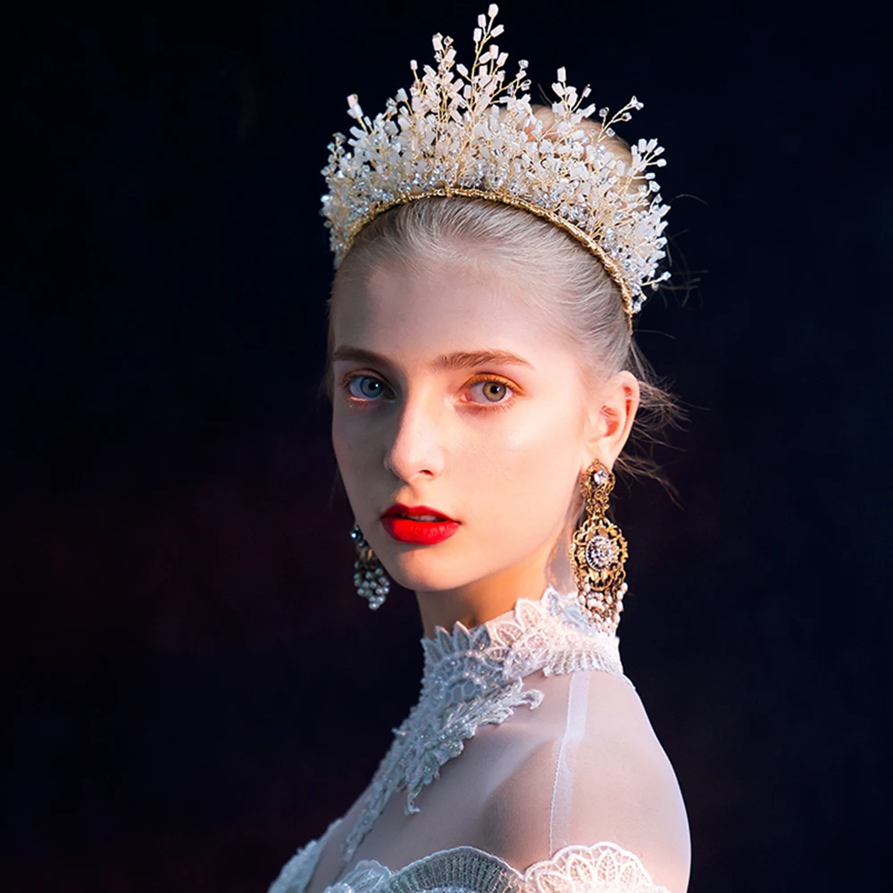 Diadema de diamantes de imitación de plata para mujer, diadema grande hecha a mano, bandana de boda real, accesorios para corona