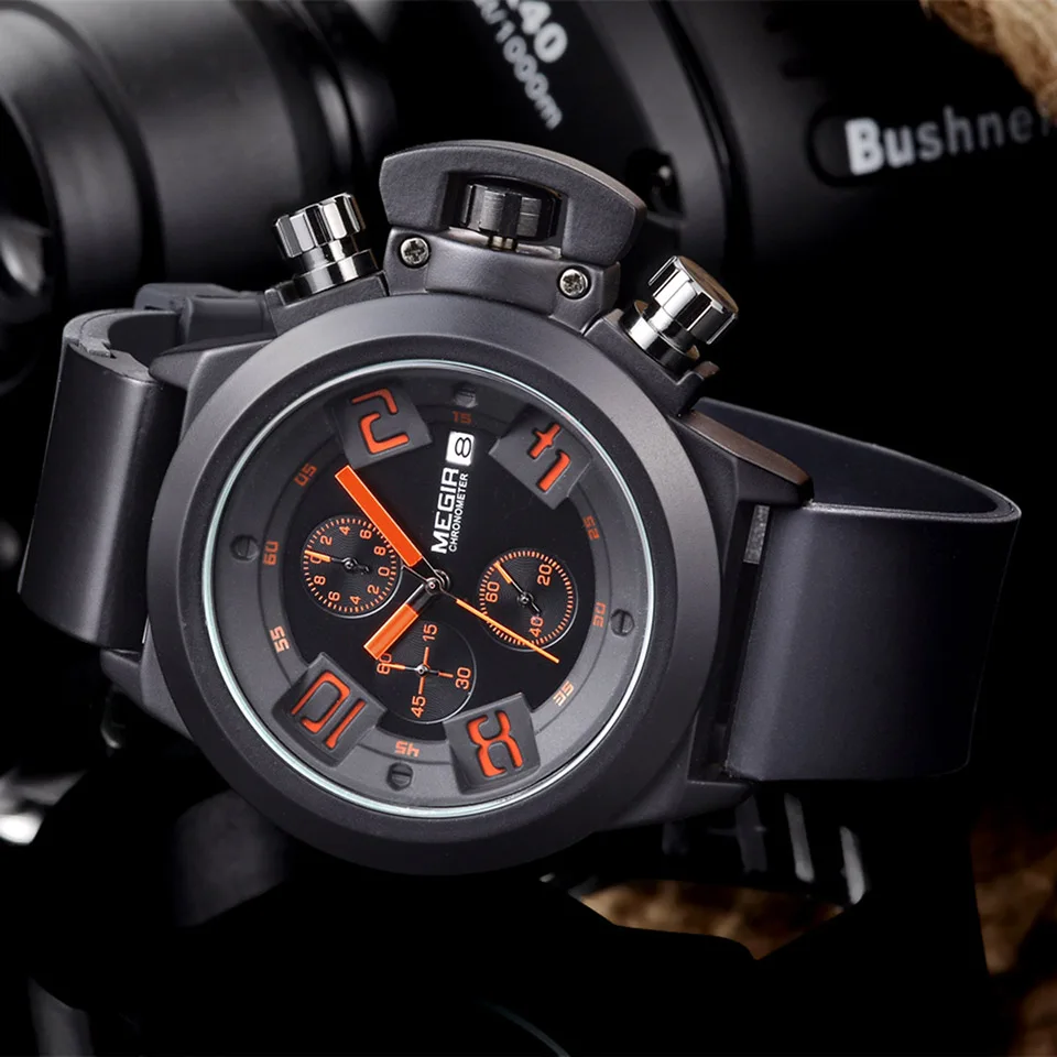 Белый большой циферблат дизайн хронограф спортивные мужские часы модный бренд военные водонепроницаемые кварцевые часы Relogio Masculino