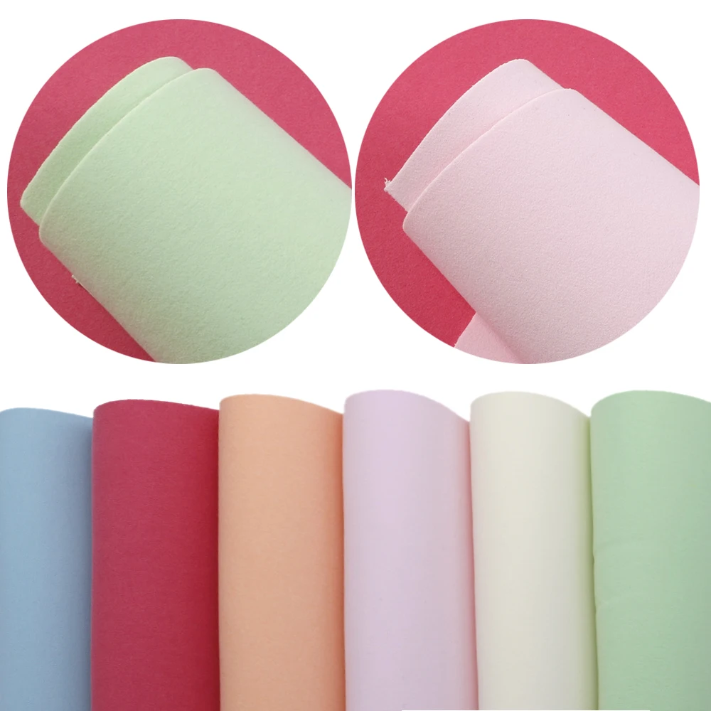 

New 6Pieces/set 20*34cm THICK Double Side Velvet Synthetic Leather Patchwork Hair Bow Handbag Phone Case Shoes DIY,1Yc6337