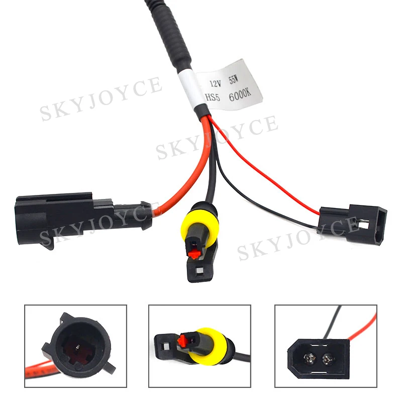 SKYJOYCE AC 12V HS5 Биксенон спрятанный комплект для двигателя 35W 55W 4300K 6000K HS5 Hi/Lo Биксеноновая лампа с кабелями для мотоцикла Hond a PCX125