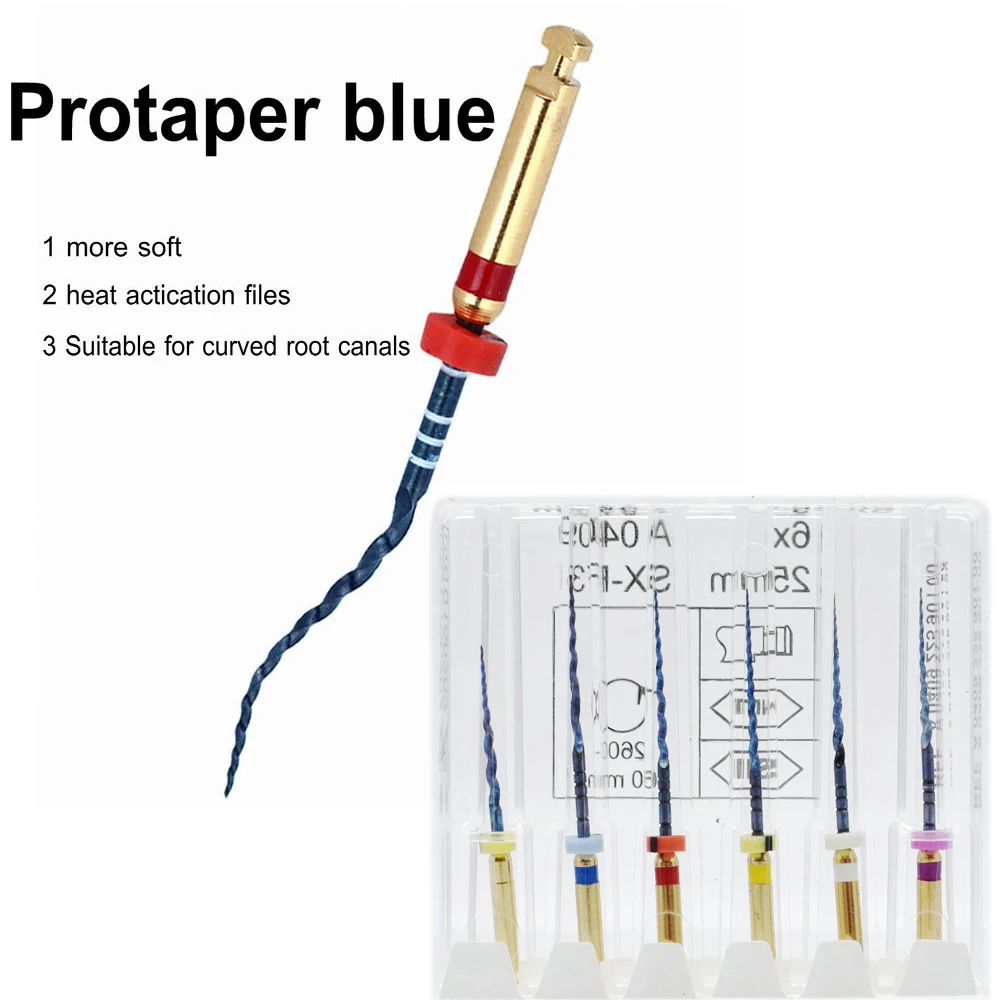 

Dental rotary protaper blue files rotary files niti heat activation endodontic files Use for Root canal