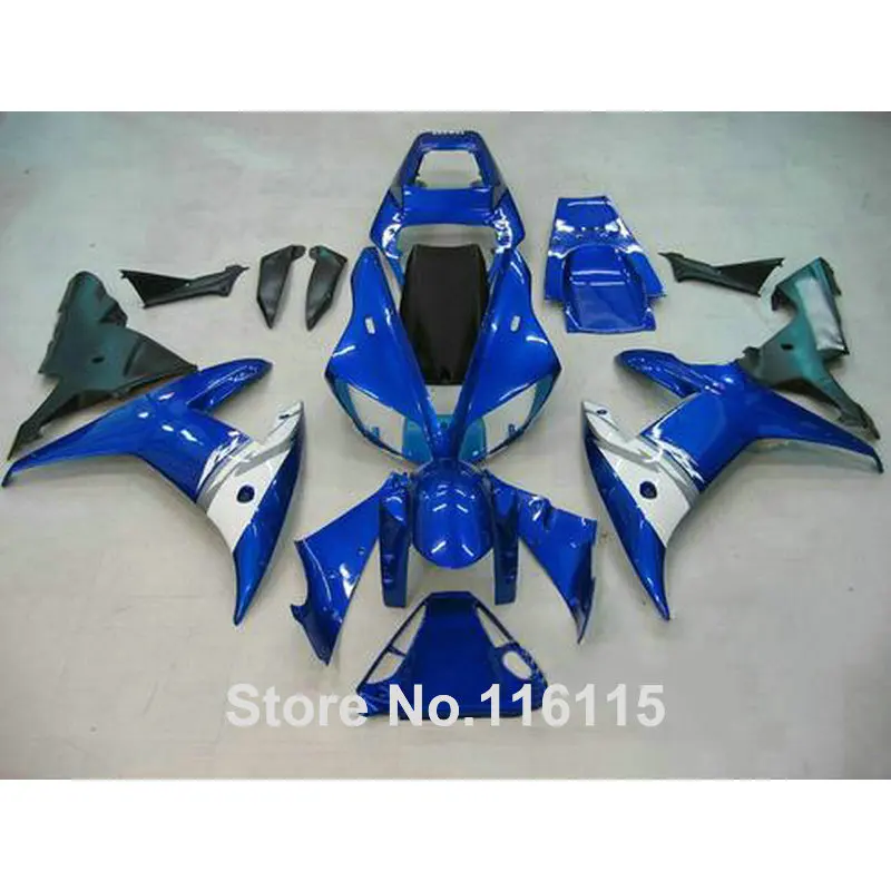 Injection molding High quality fairings set for YAMAHA YZF R1 2002 2003 white blue black motorcycle Fairing kit YZF-R1 02 03 KN2 |