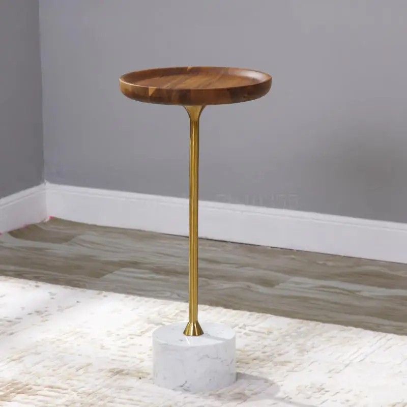 Роскошный светильник из цельного дерева, Скандинавская сторона, мраморный угловой стол из кованого железа, дизайнерский индивидуальный креативный столик для дивана, маленький уголок - Цвет: 0.0. 3