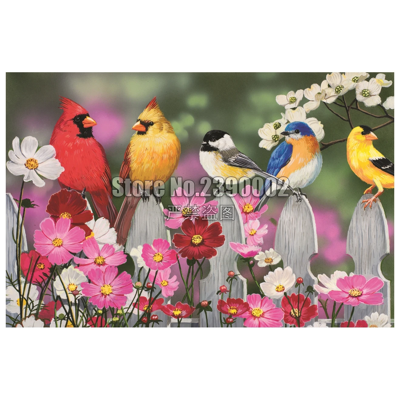 5D DIY алмазная живопись Songbirds полная Алмазная вышивка крестиком птицы летние цветы