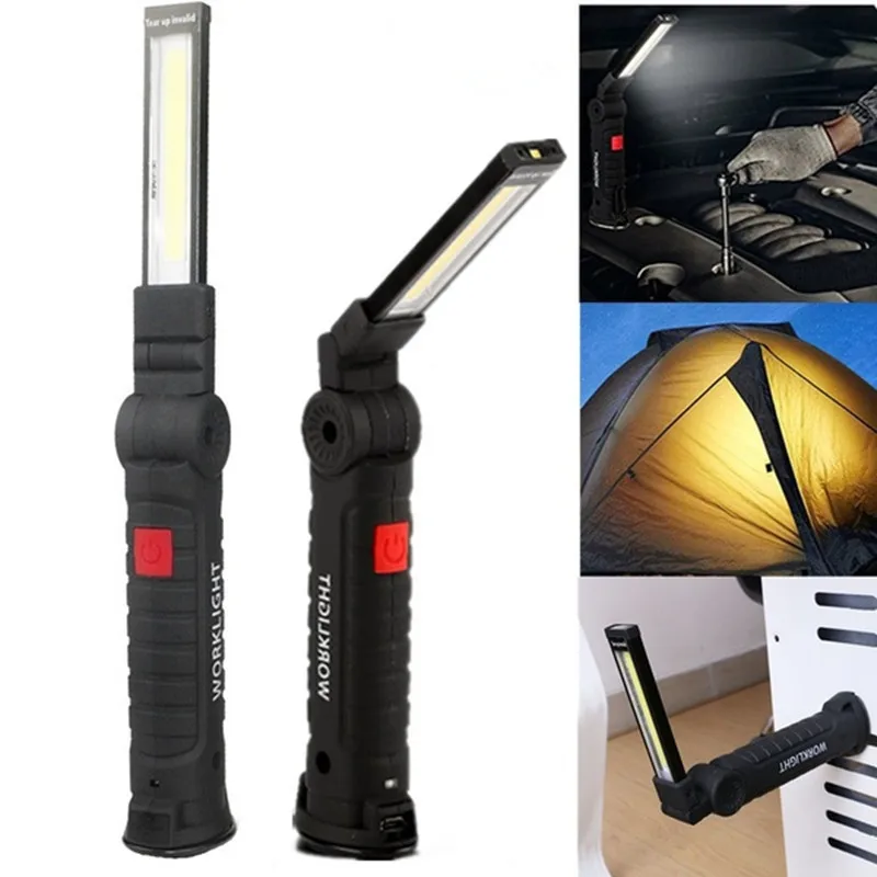 Магнитный СВЕТОДИОДНЫЙ Фонарик USB Аккумуляторная COB Рабочая Лампа 5 Режимов Led Torch Lanterna