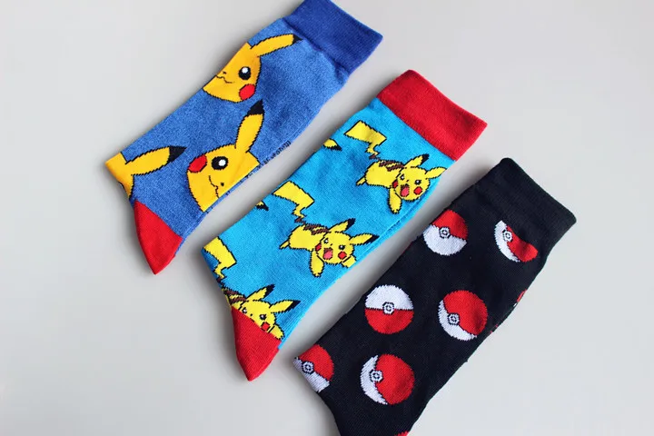 Носки для женщин и мужчин с рисунком Покемон го, гольфы, носки Пикачу, Супер Марио, Ослик, Конг, Марио, повседневные носки