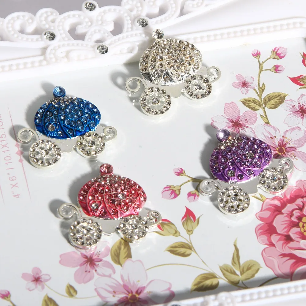 30X33mm princess rhinestone carriage button for hair craft 10PCS/LOT(BTN-5434) 4