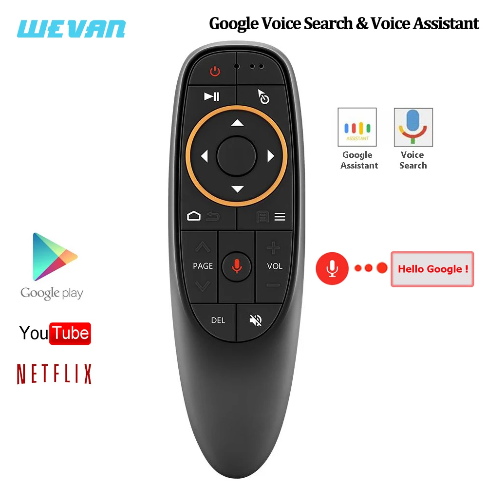 

G10 Google Voice Remote Control 2.4G Wireless Air Mouse Microphone Gyroscope IR Learning for Android TV Box HK1 H96 Max X96 Mini